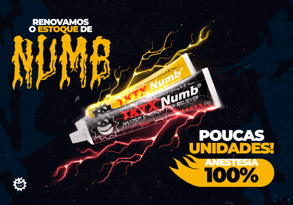 Creme anestésico Numb disponível em estoque limitado.